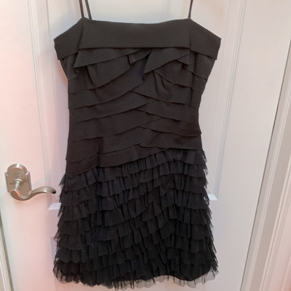 London Times Black Tiered Ruffle Dress CC Coco Look - Picture 15 of 16